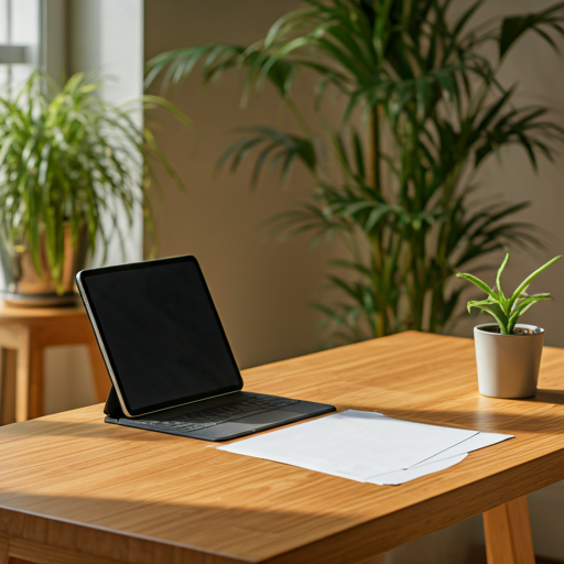 A serene desk setup